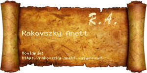 Rakovszky Anett névjegykártya