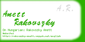 anett rakovszky business card